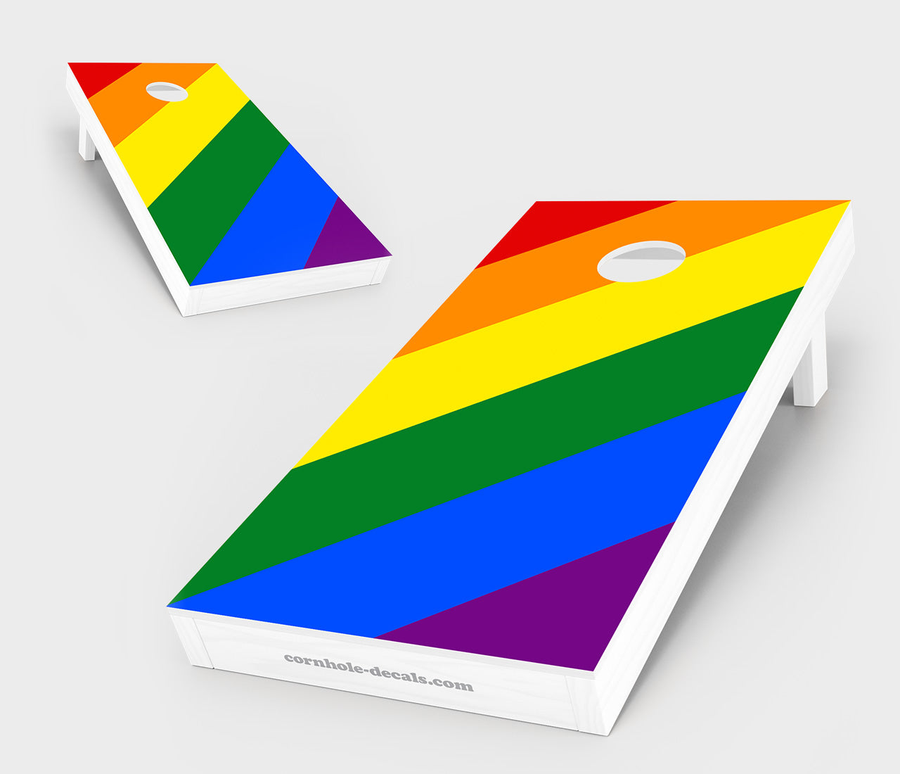 Chuggles Cornhole - Angled Gay Pride Flag Cornhole Set