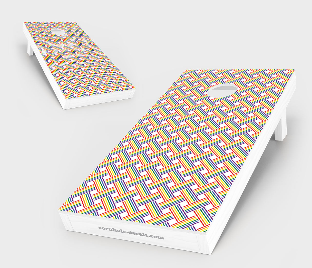 Gay Pride Flag Weave Cornhole Set