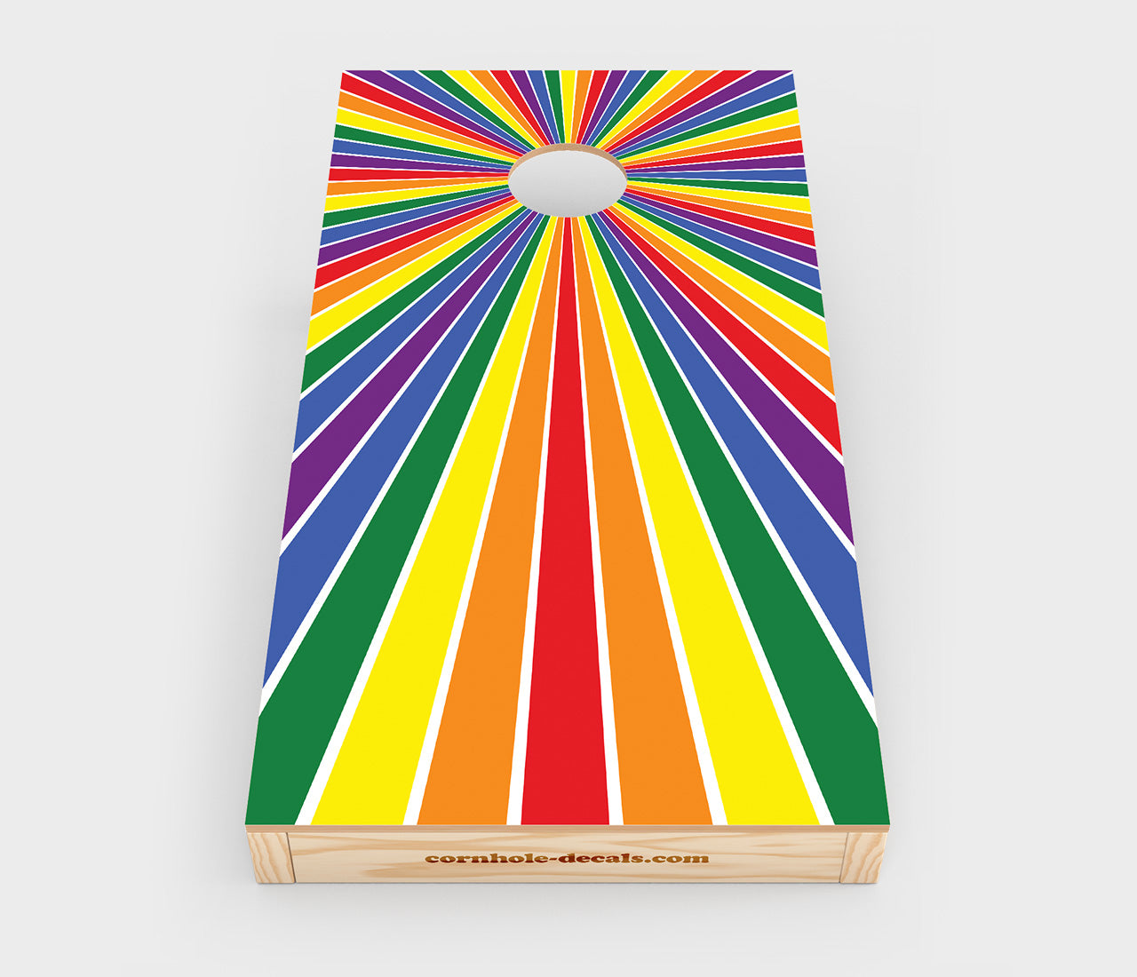 Gay Pride Flag Starburst Cornhole Wrap Design