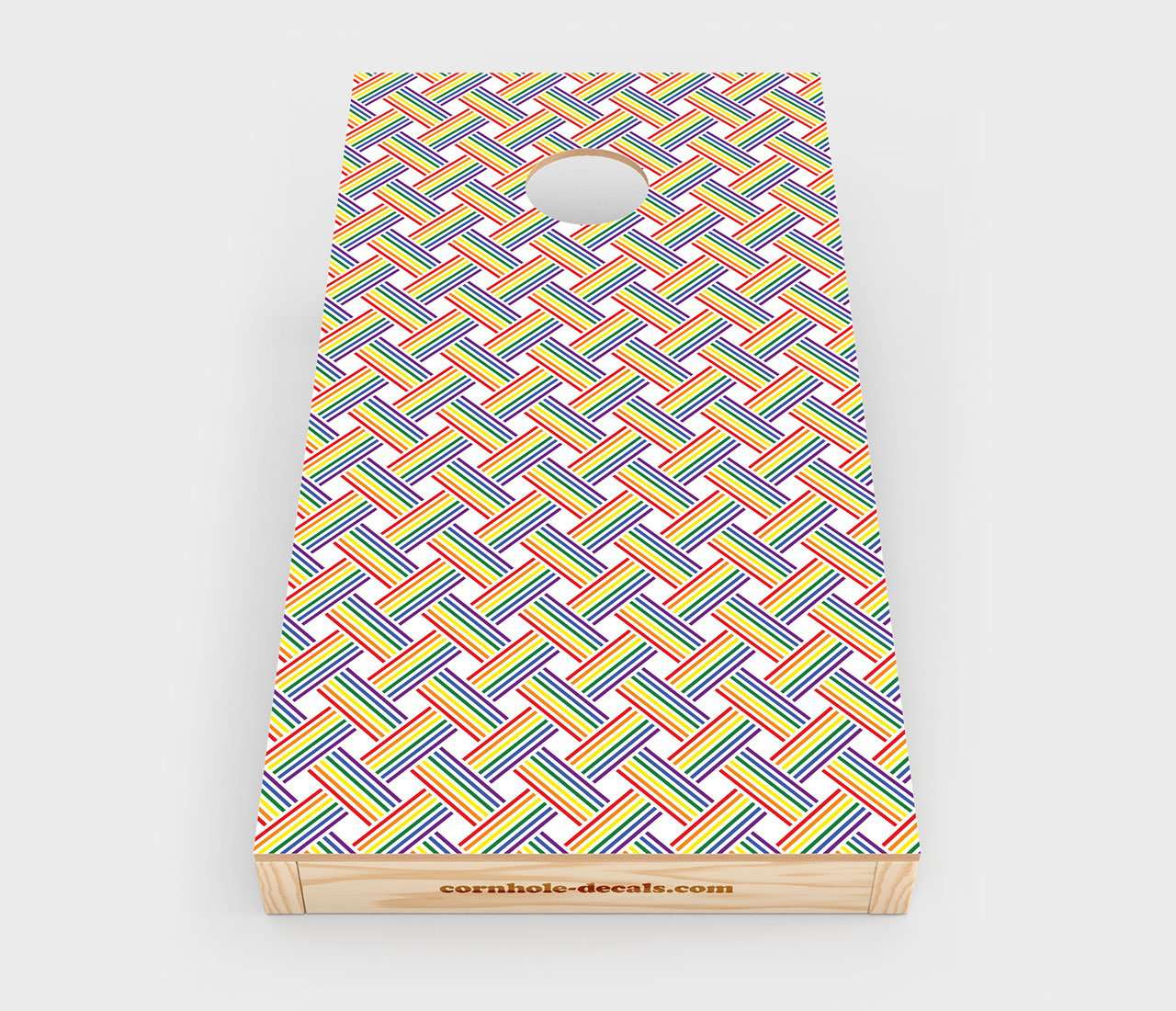 Gay Pride Flag Weave Cornhole Design