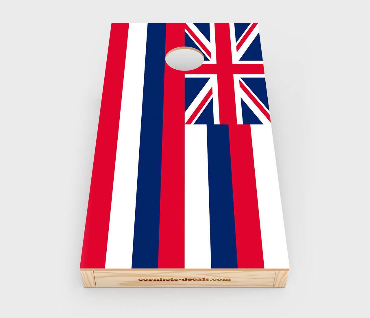 Chuggles Cornhole - Hawaii State Flag Cornhole Decal - Straight On View