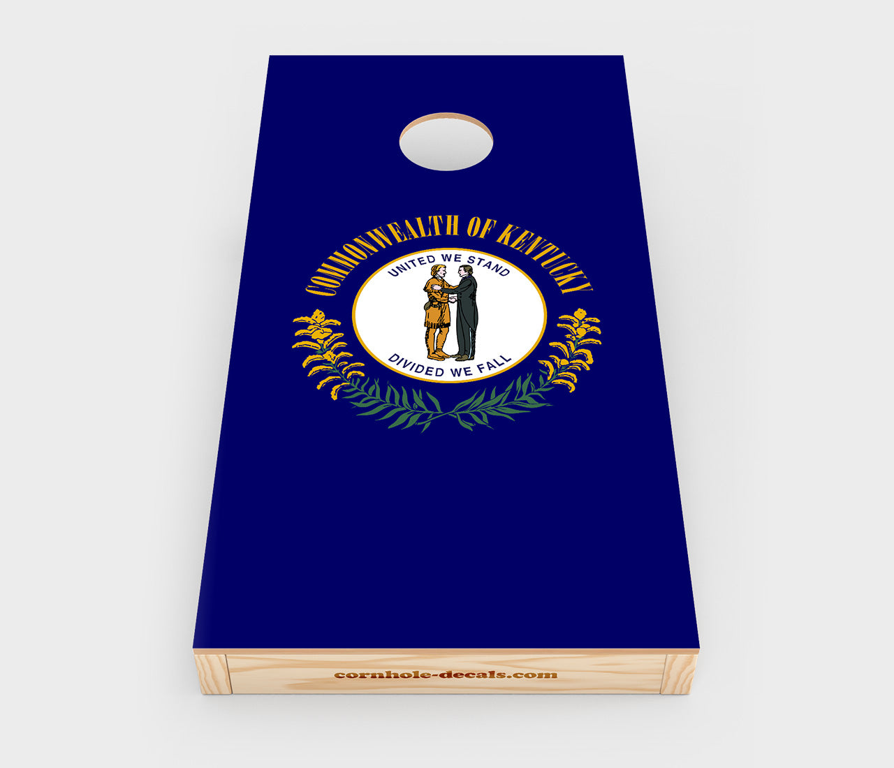 Chuggles Cornhole - Kentucky State Flag Cornhole Decal - Straight On View