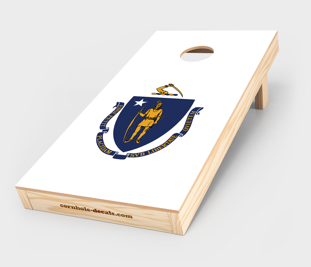 Chuggles Cornhole - Massachusetts State Flag Cornhole Decal