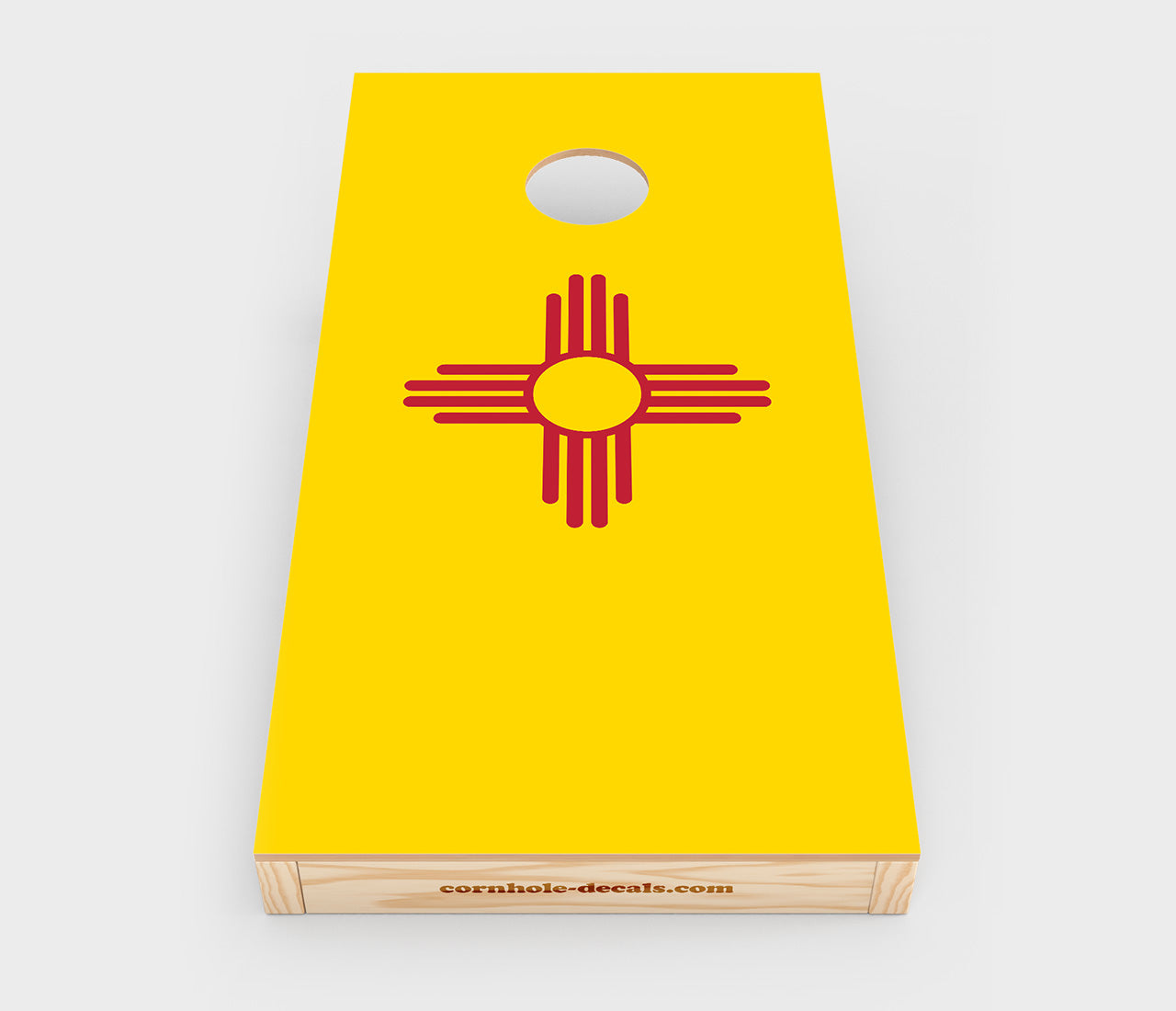 Chuggles Cornhole - New Mexico State Flag Cornhole Decal - Straight On View
