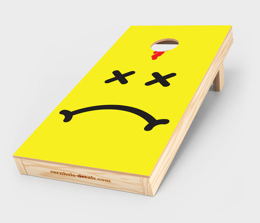 Not-So-Smiley Face Cornhole Wrap Design