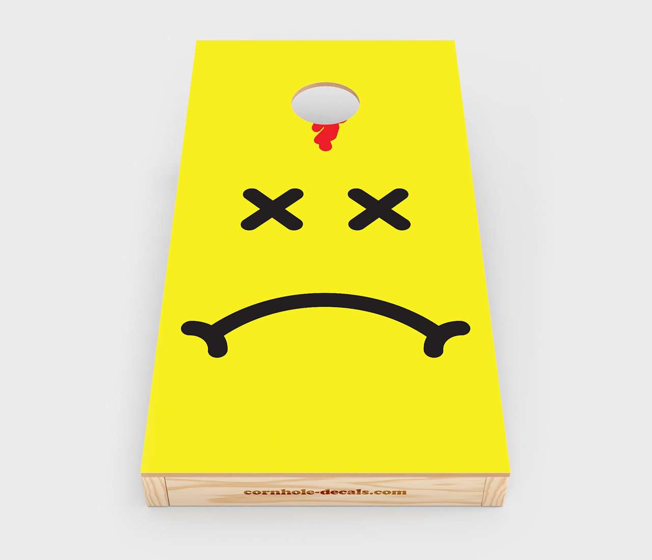 Not-So-Smiley Face Cornhole Wrap Design