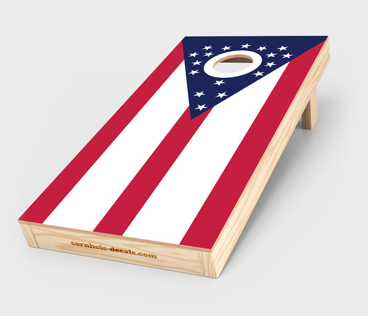 Chuggles Cornhole - Ohio State Flag Cornhole Decal