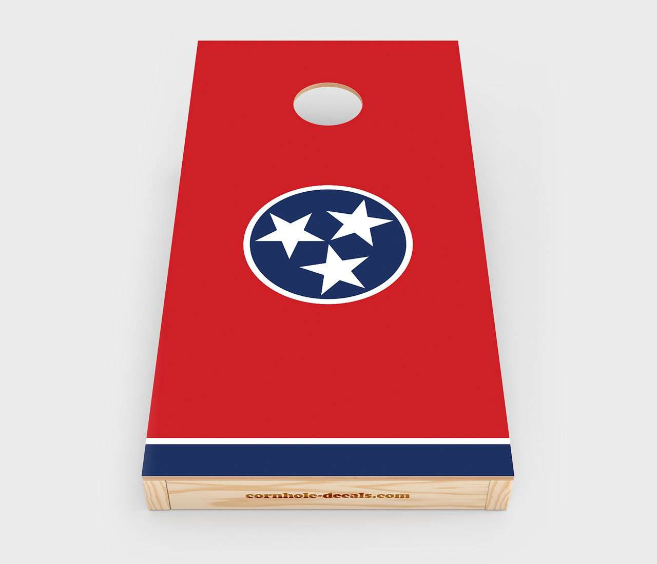 Chuggles Cornhole - Tennessee State Flag Cornhole Decal - Straight On View