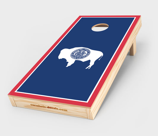 Chuggles Cornhole - Wyoming State Flag Cornhole Decal