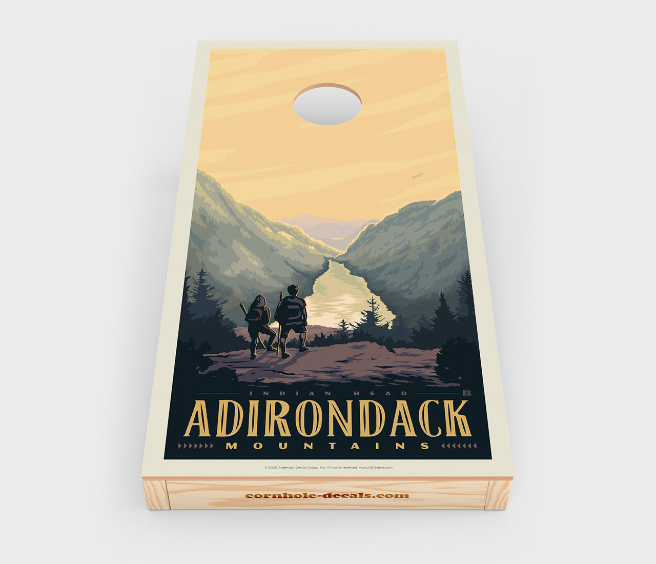 Adirondack Mountains Cornhole Wrap Design