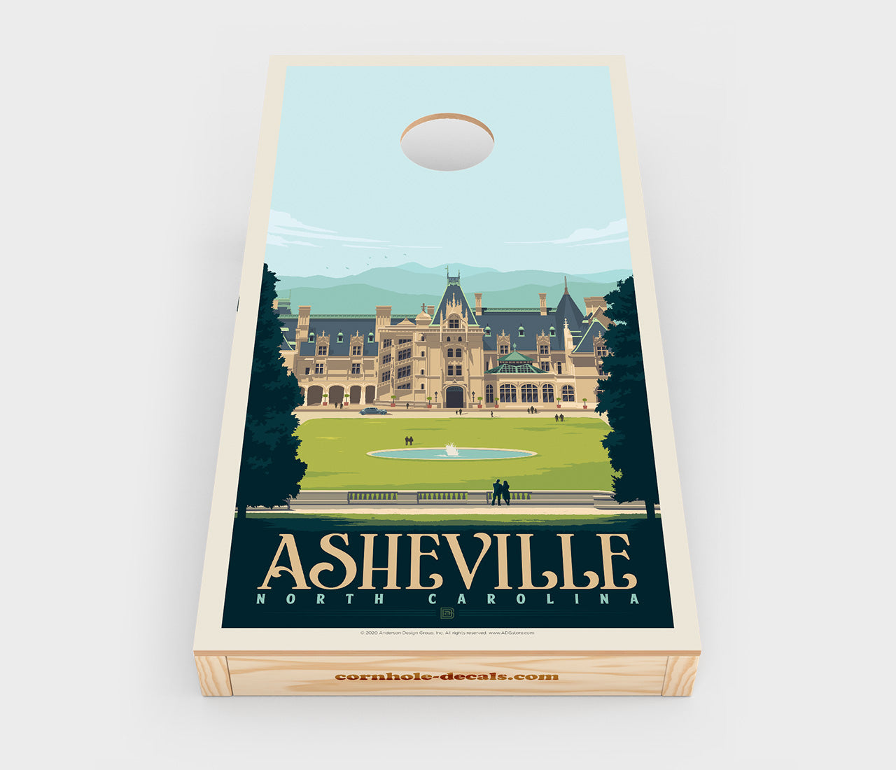 Asheville, North Carolina Cornhole Wrap Design