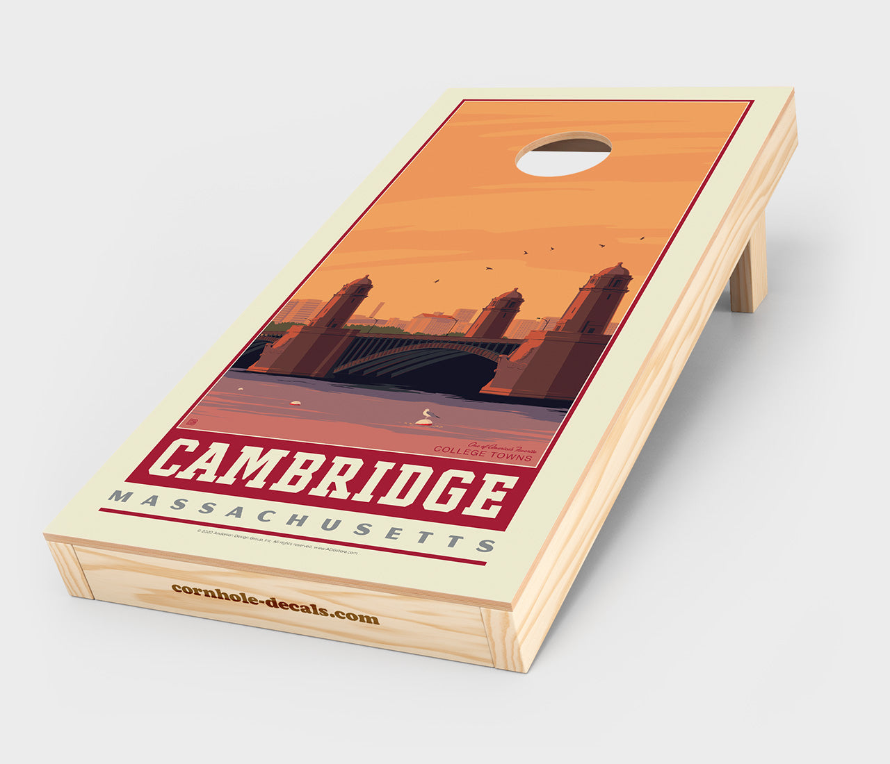 Cambridge, Massachusetts Cornhole Wrap Design