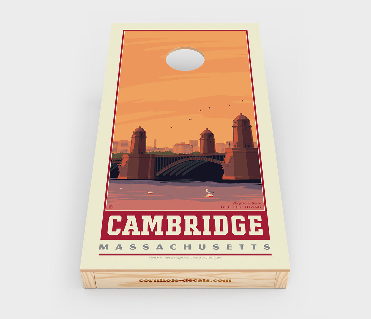 Cambridge, Massachusetts Cornhole Wrap Design