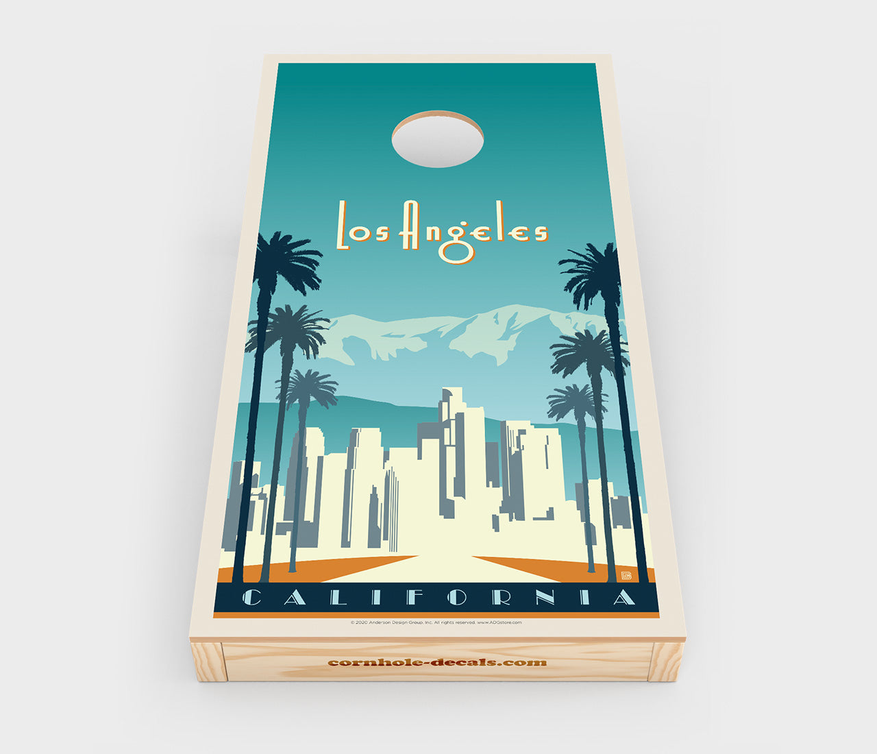 Los Angeles, California Cornhole Wrap Design