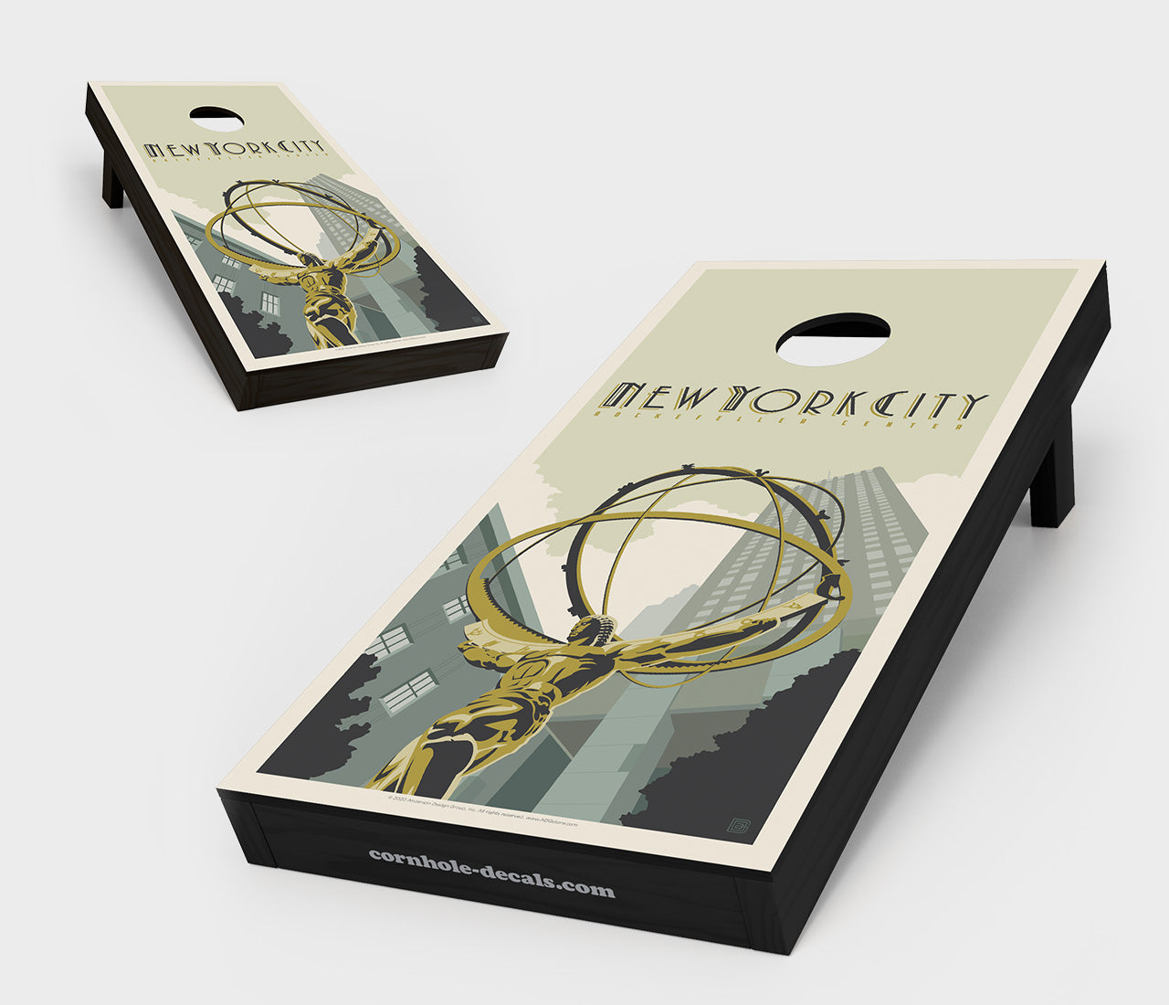 Rockefeller Center: New York City Cornhole Board Set