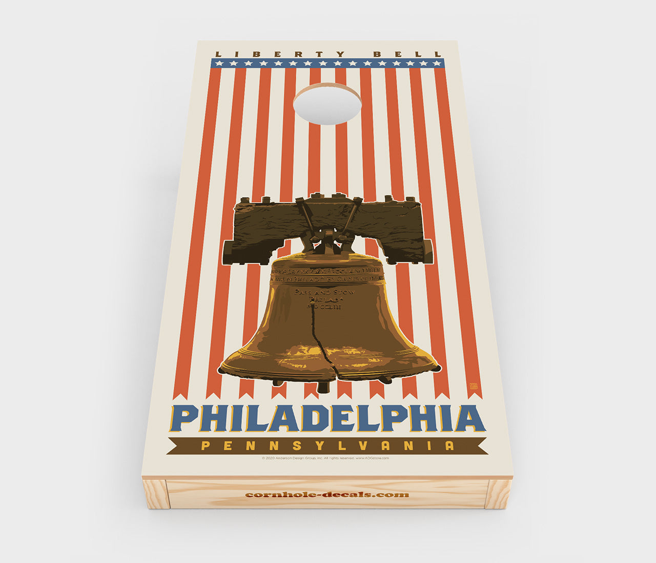 Liberty Bell: Philadelphia, Pennsylvania Cornhole Wrap Design