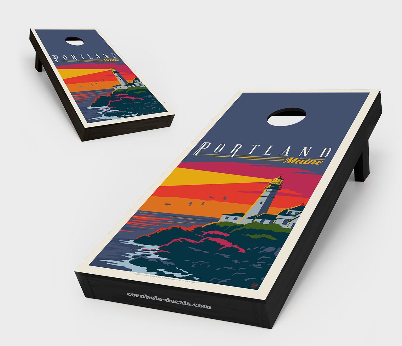 Portland, Maine Cornhole Board Set