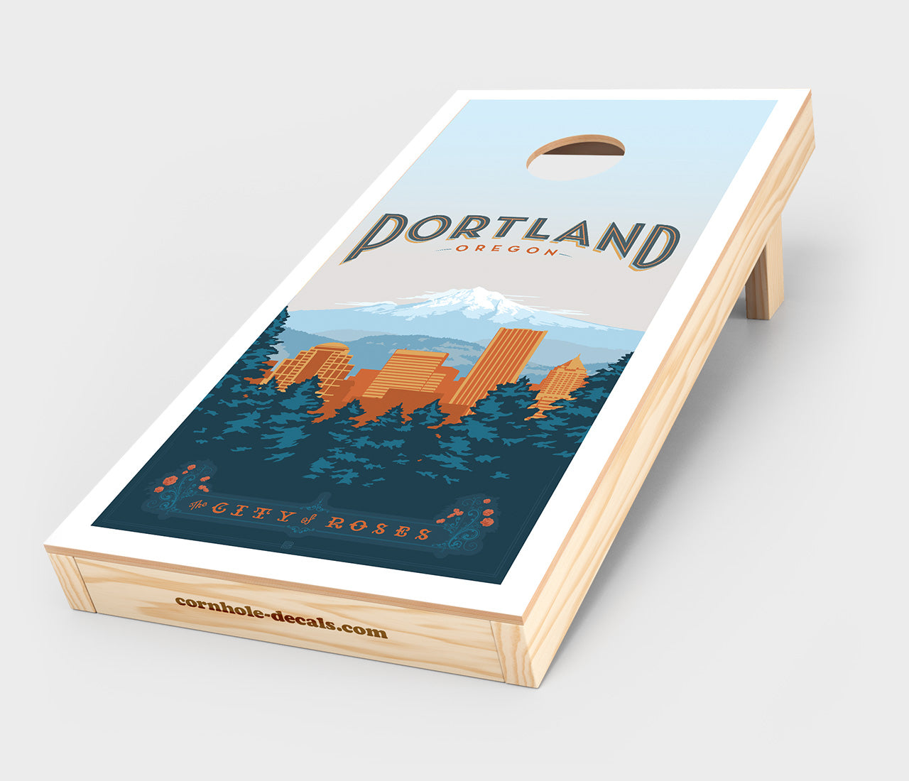 City of Roses: Portland, Oregon Cornhole Wrap Design