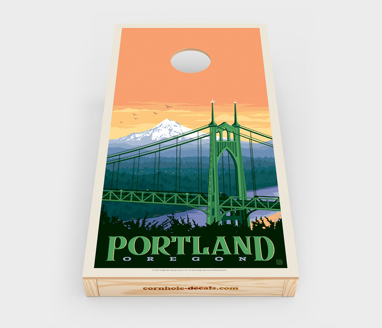 St. Johns Bridge: Portland, Oregon Cornhole Wrap Design