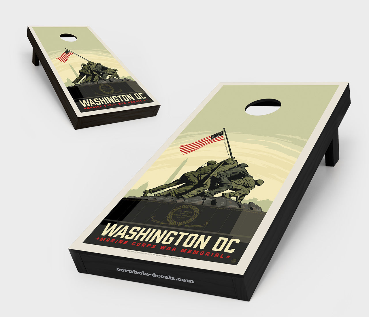 US Marine Corps War Memorial Cornhole Board Set