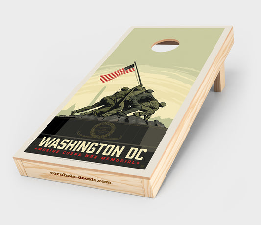 US Marine Corps War Memorial Cornhole Wrap Design