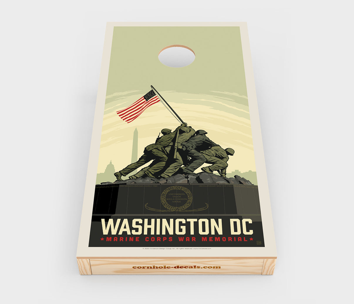 US Marine Corps War Memorial Cornhole Wrap Design Chuggles Cornhole